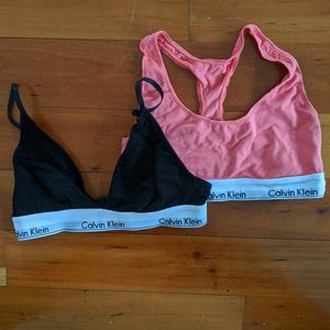 2 Calvin Klein bralettes Size M